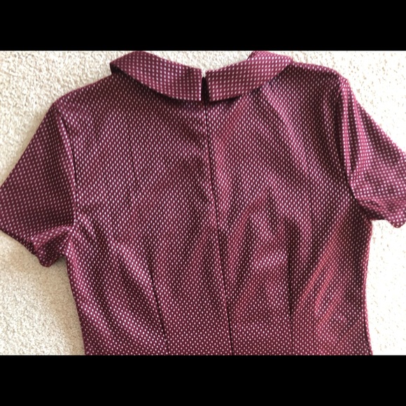 Forever 21 Burgundy Short Sleeve Collar Dress M - Picture 9 of 9